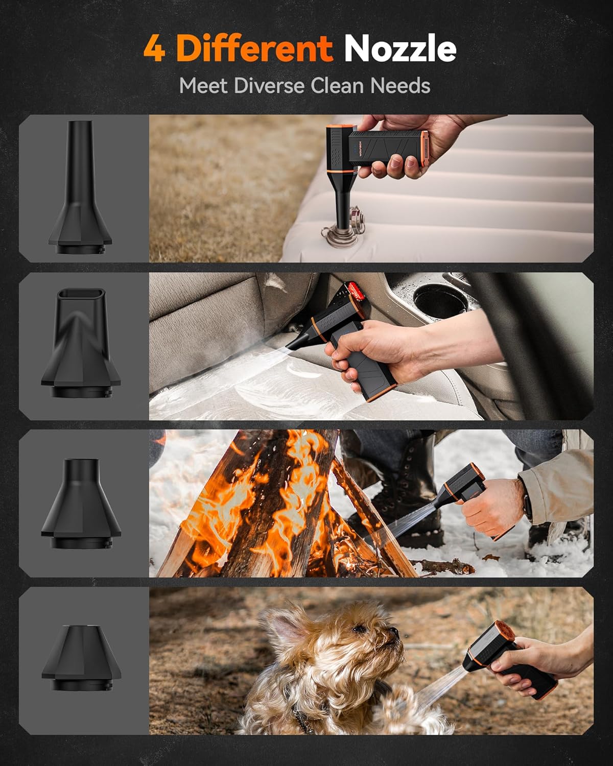 WOLFBOX MF50 Compressed Air Duster-110000RPM Super Power Electric Air Duster